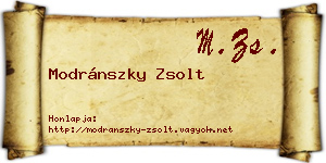 Modránszky Zsolt névjegykártya