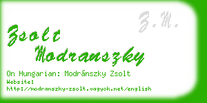 zsolt modranszky business card